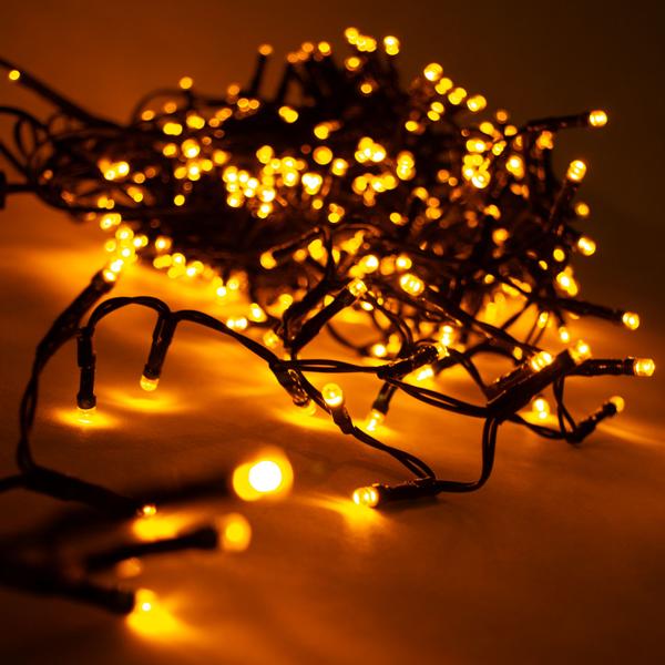 XL LED-Lichtervorhang - 480 warmweisse LEDs dimmbar - 5 Stränge, 2.4m Breite, IP44 für Innen/Aussen - Timerfunktion für Weihnachten, Partys