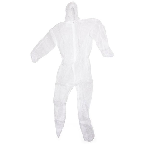 2er-Set Schutzanzug Einheitsgrösse - Optimaler Staubschutzoverall mit Reissverschluss, Kapuze & Gummiband - Leichtes Polypropylen-Gewebe