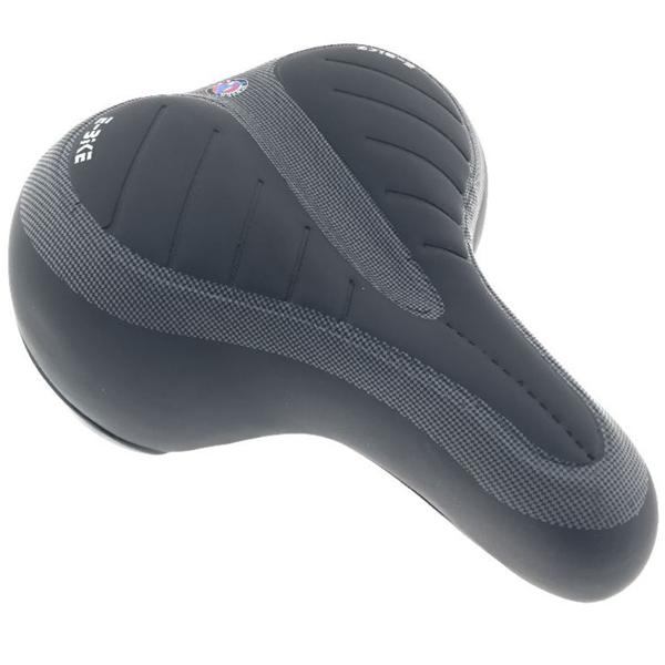 Velosattel breit mit Federung - Fahrradsattel für komfortable & sichere Fahrten - Ergonomisch, wetterbeständig, 26x20.5 cm - Schwarz