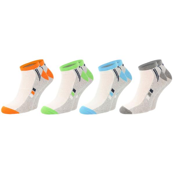 Sneaker Socken 4er-Set - Unisex Sportsocken weich & bunt 39-42 - Atmungsaktiv, feuchtigkeitsregulierend & rutschfest mit Mesh-Einsätzen für Freizeit & Sport