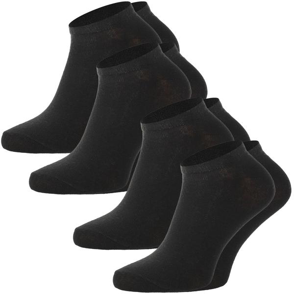 Sneaker Socken 4er-Set schwarz - Baumwoll-Mix, atmungsaktiv, rutschfest & kein Einschneiden - Kurzsocken Grösse 39-42 für Herren & Damen