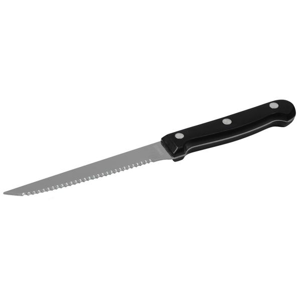Hochwertige Steakmesser, 6er-Set aus Edelstahl, Grillmesser mit gezackten Klingen, Länge 21 cm, ideal auch für Pizza und BBQ