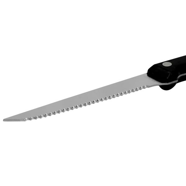 Hochwertige Steakmesser, 6er-Set aus Edelstahl, Grillmesser mit gezackten Klingen, Länge 21 cm, ideal auch für Pizza und BBQ