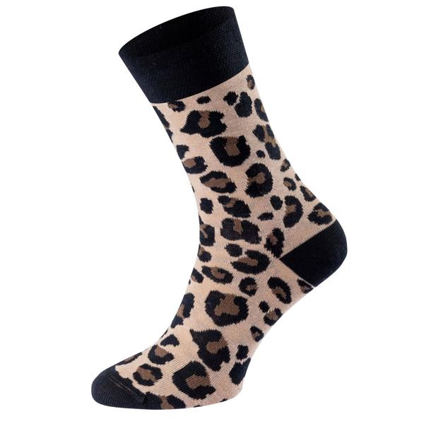 Freizeitsocken Leopard 1 Paar Grösse 36-40 - Modisches Design & komfortabler Sitz - 80% Baumwolle 17% Polyamid 3% Elasthan - EU-Herstellung