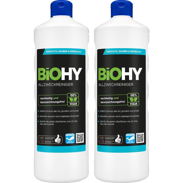 2er-Set Allzweckreiniger 1L - 100% vegan, nachhaltig, kennzeichnungsfrei & Made in Germany - für glatte Oberflächen - Bio-Konzentrat ohne Mikroplastik