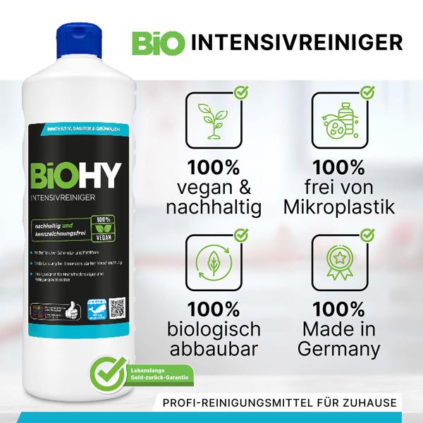 Intensivreiniger 1L - vegan & nachhaltig gegen Schmutz & Fett - für Hochdruckreiniger, Fliesen, Edelstahl & Steinböden - made in Germany