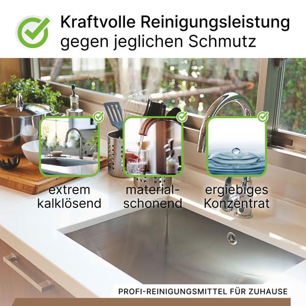 2er-Set Universal Entkalker - Extrem kalklösend für Kaffeevollautomaten, Wasserkocher, Bügeleisen & Duschen - 100% vegan, je 1 Liter - Made in Germany