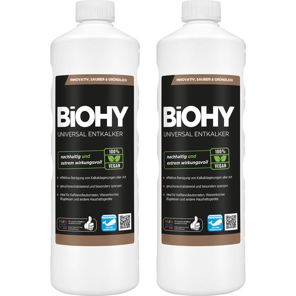 2er-Set Universal Entkalker - Extrem kalklösend für Kaffeevollautomaten, Wasserkocher, Bügeleisen & Duschen - 100% vegan, je 1 Liter - Made in Germany