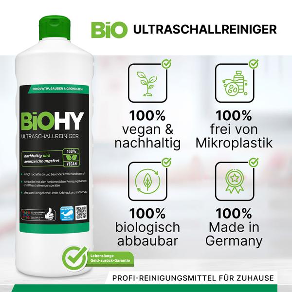 2er-Set Hocheffektives Ultraschallreiniger Konzentrat, vegan, nachhaltig und kennzeichnungsfrei, 1 Liter, biologisch abbaubar