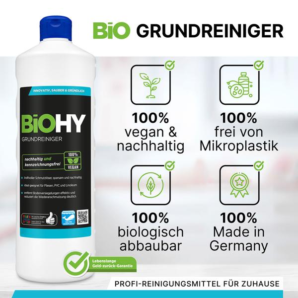 2er-Set Boden- & Grundreiniger, 1 Liter - Vegan, nachhaltig, mikroplastikfrei - Hocheffektiv für Fliesen, Linoleum, PVC & Steinböden - Made in Germany