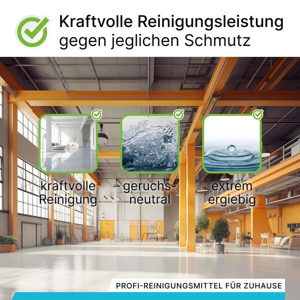 2er-Set Boden- & Grundreiniger, 1 Liter - Vegan, nachhaltig, mikroplastikfrei - Hocheffektiv für Fliesen, Linoleum, PVC & Steinböden - Made in Germany