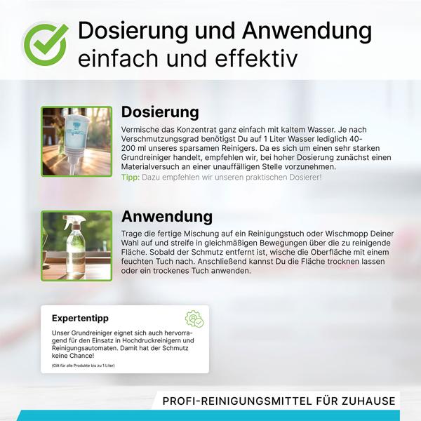 2er-Set Boden- & Grundreiniger, 1 Liter - Vegan, nachhaltig, mikroplastikfrei - Hocheffektiv für Fliesen, Linoleum, PVC & Steinböden - Made in Germany