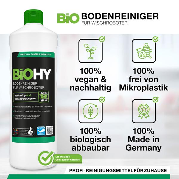 2er Spar Set Effektives Bodenreiniger Konzentrat für Wischroboter, Orangenduft, vegan, 1 L, biologisch abbaubar, schnell trocknend