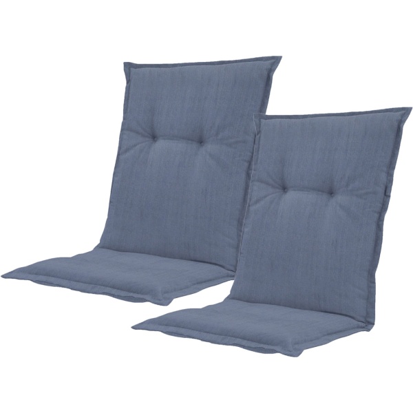 2er-Set Gartenstuhlkissen Niederlehner - Weiche, komfortable Polsterung, kobalt-blau, 105x50cm - UV-Schutz, mit Bindebändern & Riemen, Niederlehner Polster