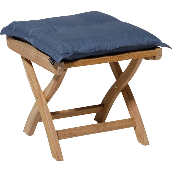 Garten Sitzkissen 50x50 cm Kobalt-Blau - 7cm dicke Stuhlauflagen mit UV-Schutz - Bequeme SG-20 Füllung - Modernes Design ohne Bänder - Baumwoll-Mix