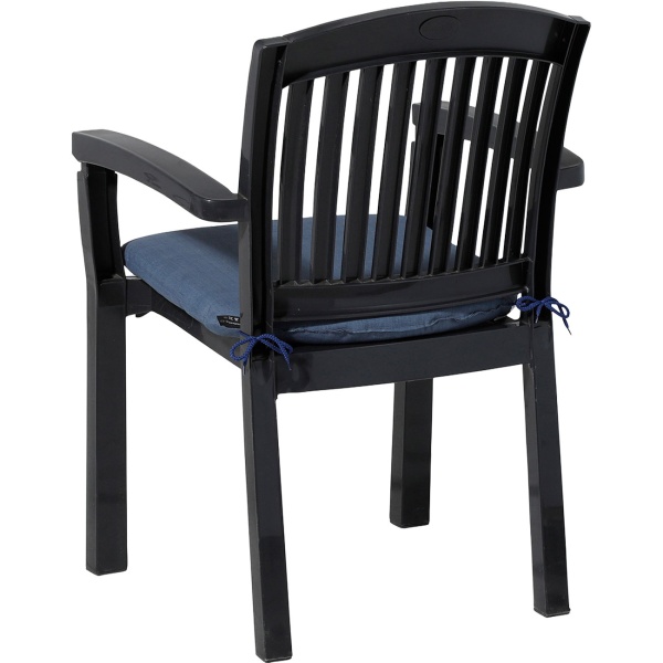 Stuhlkissen 46x48 cm Kobalt-Blau - Bequeme Sitzkissen für Esszimmer & Gartenstühle - 4,5 cm Dicke - UV-Schutz - Mit Befestigungsbändern - SG-20 Füllung