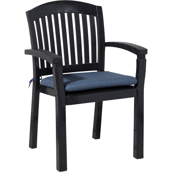 Stuhlkissen 46x48 cm Kobalt-Blau - Bequeme Sitzkissen für Esszimmer & Gartenstühle - 4,5 cm Dicke - UV-Schutz - Mit Befestigungsbändern - SG-20 Füllung