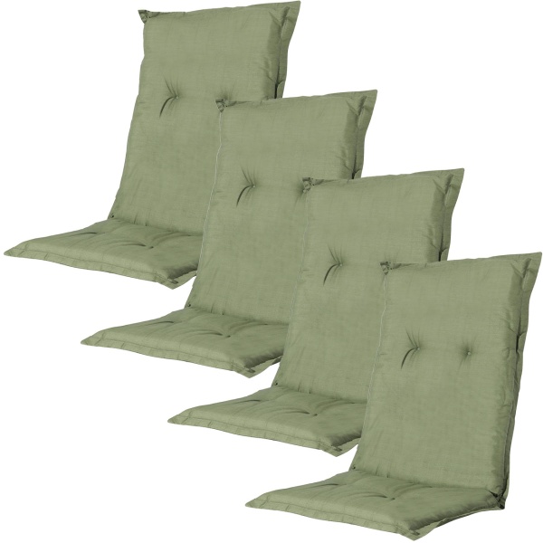 4er-Set Gartenstuhlkissen Niederlehner - Weiche, komfortable Polsterung, grün, 105x50cm - UV-Schutz, mit Bindebändern & Riemen, Niederlehner Polster