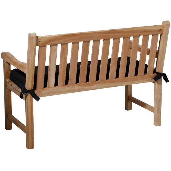 Bankauflage Schwarz 120x48 cm - Bequeme 6 cm Polsterung SG-20 - Sitzkissen für Gartenbank aus Baumwolle & Polyester - UV-Schutz, Gartenbankauflage