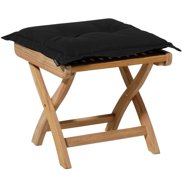 Garten Sitzkissen 50x50 cm Schwarz - 7cm dicke Stuhlauflagen mit UV-Schutz - Bequeme SG-20 Füllung - Modernes Design ohne Bänder - Baumwoll-Mix