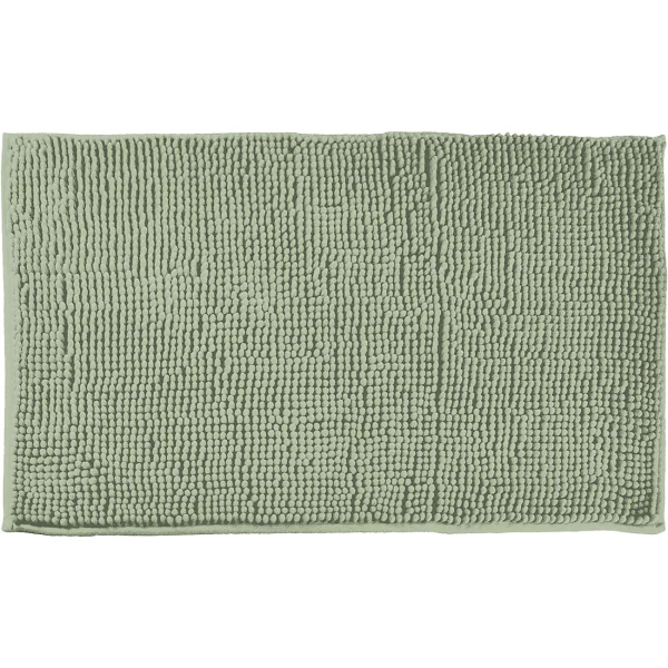 Flauschiger Badezimmerteppich 75x45 cm in Grün -  Rutschfester Duschvorleger mit weicher Mikrofaser-Struktur
