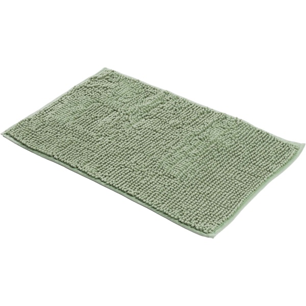 Flauschiger Badezimmerteppich 75x45 cm in Grün -  Rutschfester Duschvorleger mit weicher Mikrofaser-Struktur