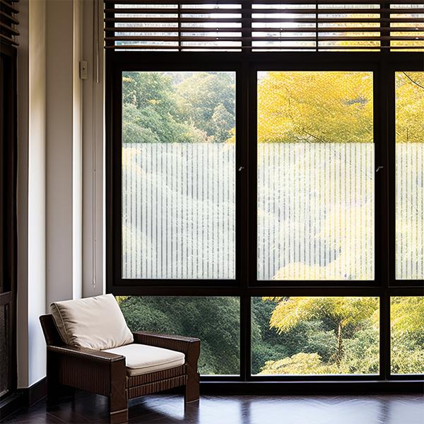 Milchglasfolie Streifen-Optik - Premium Sichtschutz-Folie statisch haftend für Fenster, Türen, Bad, Büro - 50 x 200 cm - Wiederverwendbar