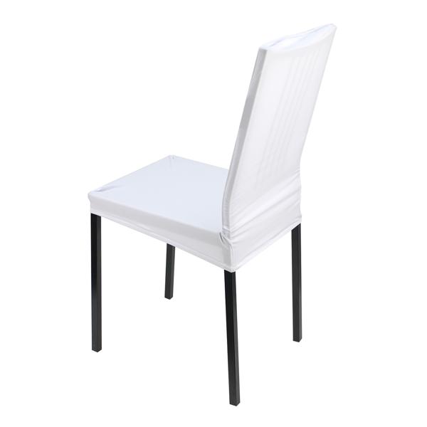 Edler Stuhlbezug, weiss, 2er-Set, aus Stretch mit Lehnenbezug, OEKO-TEX Standard 100, waschbar bis 40°C, Schutz vor Abnutzung