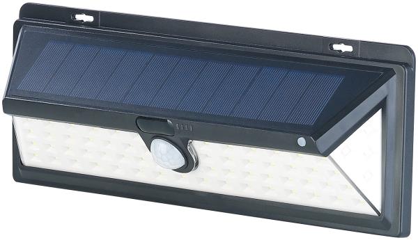 4er-Spar Set Moderne Wandleuchte, Solarpanel, PIR Bewegungs-Sensor, 66 helle LEDs, 800 Lumen, 13,2 Watt, IP44, inkl. Montagematerial