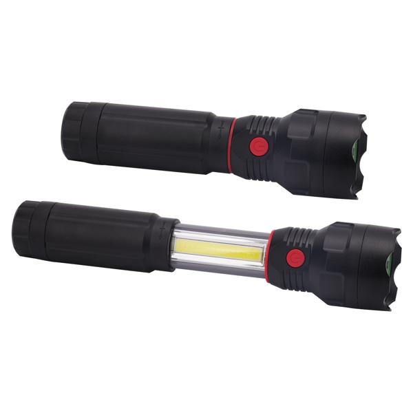 2-in-1 Arbeitsleuchte & LED-Taschenlampe mit ausziehbarer COB-LED, 300 lm, IPX4, Neodym-Magnet - Ideal für Camping, Werkstatt & Notfälle