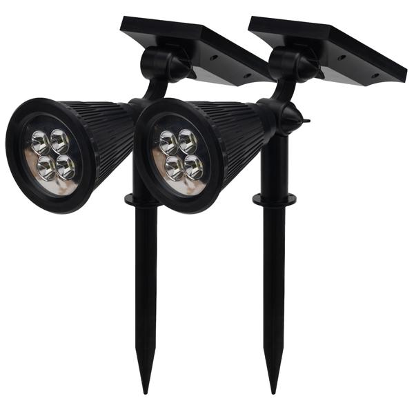 2er-Set Solar-Gartenstrahler mit Erdspiess - Wetterfester Gartenstrahler (IP44), 200 Lumen - Perfekte Akzente an Pflanzen & Wegen