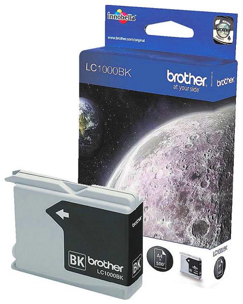 Original Brother Tintenpatrone LC1000BK - Schwarz für klare Ausdrucke & lange Lebensdauer - Hohe Kapazität bis 500 Seiten