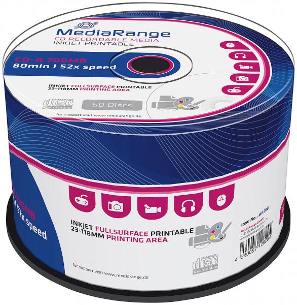 CD-R 700MB 52x printable, 50er-Spindel