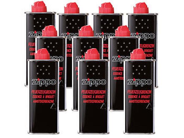 10er-Pack Original Zippo Feuerzeugbenzin Nachfüllflasche, je 125ml: Garantiert zuverlässige Leistung für Ihr Zippo, reines Benzin für langanhaltende Flamme