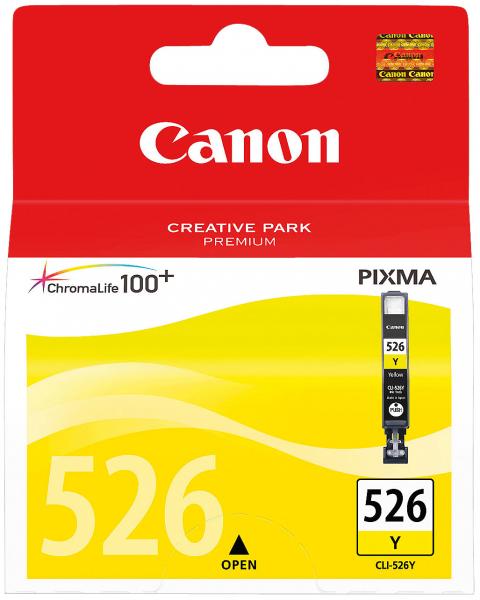 Canon CLI-526Y Tintenpatrone Gelb Original - Maximale Drucksicherheit für leuchtende Farben - Kompatibel mit Canon PIXMA IP/MG Serien - 9ml