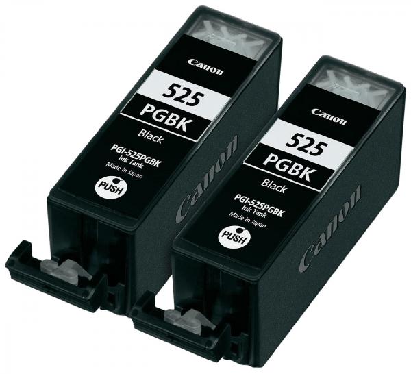 Canon Original Tintenpatronen Twinpack PGI-525PGBK - Hochwertige Tinte, 2x 19ml Schwarz für Canon Pixma IP/IX/MG/MX Serien - Kosteneffizient