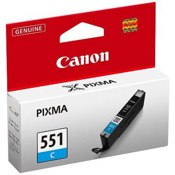 Original Canon CLI-551C Tintenpatrone - Cyan 7ml für leuchtende Farbdrucke - Kompatibel mit Canon Pixma IP/IX/MG/MX Serien für Zuhause & Büro