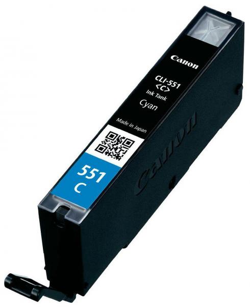 Original Canon CLI-551C Tintenpatrone - Cyan 7ml für leuchtende Farbdrucke - Kompatibel mit Canon Pixma IP/IX/MG/MX Serien für Zuhause & Büro