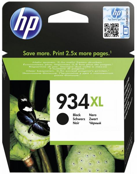 HP Original Tintenpatrone C2P23AE (No.934XL) schwarz XL - Zuverlässige Druckergebnisse - Für HP OfficeJet 6800/6200/6830 Serie - Bis zu 1000 DIN A4 Seiten
