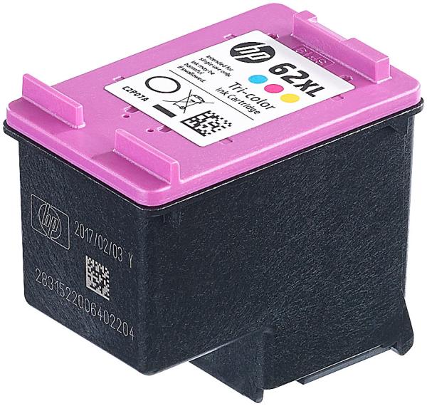 HP Tintenpatrone Color XL No.62 (C2P07AE) - Original HP Qualität für leuchtende Farben und Zuverlässigkeit - Kompatibel HP Envy 5600/7600 Serien