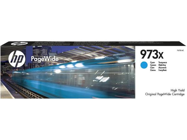 HP 973X Original Tintenpatrone Cyan - Exzellente Druckqualität, langanhaltende Farbbrillanz, hohe Reichweite - Für HP PageWide Pro 452/470/477/552