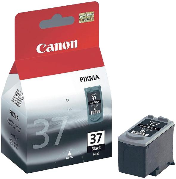 Canon Original Tintenpatrone PG-37 - Schwarz, 11 ml - Für bis zu 220 DIN A4-Seiten - Kompatibel mit Pixma IP/MP/MX Serien