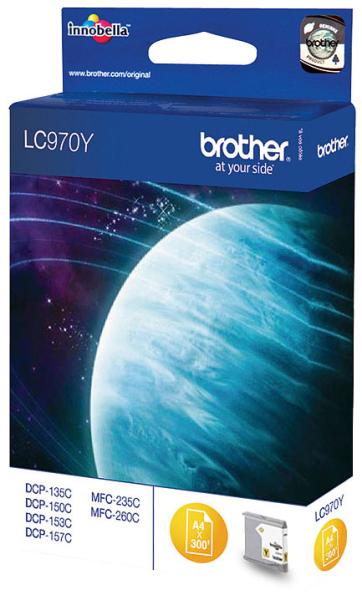 Original Brother LC970Y Tintenpatrone Gelb - Strahlende Druckergebnisse für Brother DCP & MFC Modelle - Bis zu 300 DIN A4 Seiten - Zuverlässig