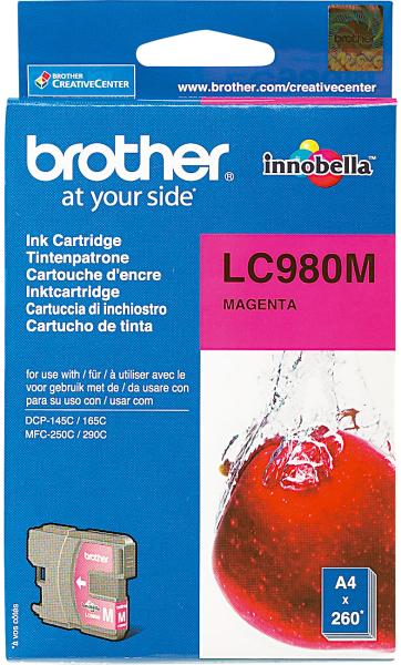 Original Brother LC980M Tintenpatrone magenta - Zuverlässige Markenqualität für intensive Farben & 260 DIN A4 Seiten - Kompatibel mit Brother DCP & MFC Serie