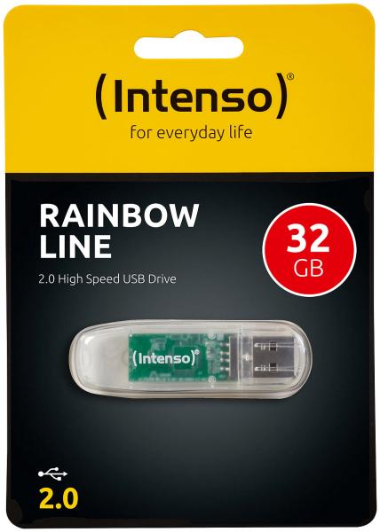 32 GB USB-Speicherstick Rainbow Line - Transparent & High-Speed USB 2.0 für mühelose Datenspeicherung - Kompatibel mit Windows, OS X, Linux