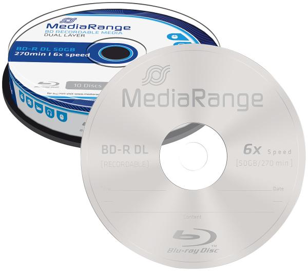 Blu-ray Rohling BD-R Dual Layer 50 GB - 10er-Spindel für HD-Videos & Daten - 6x Speed - Kratzresistent & Langlebig - Sichere Langzeit-Archivierung