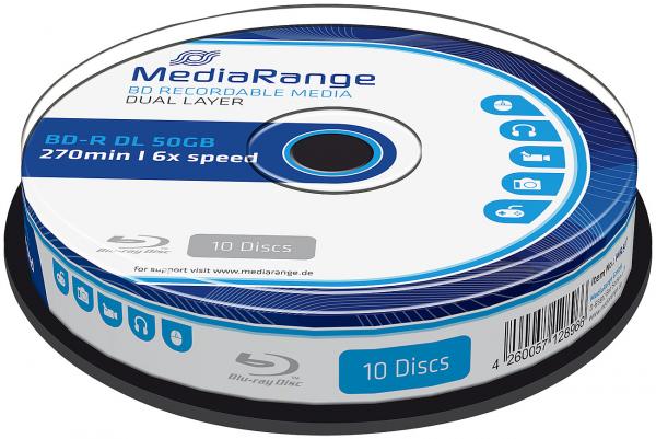 Blu-ray Rohling BD-R Dual Layer 50 GB - 10er-Spindel für HD-Videos & Daten - 6x Speed - Kratzresistent & Langlebig - Sichere Langzeit-Archivierung