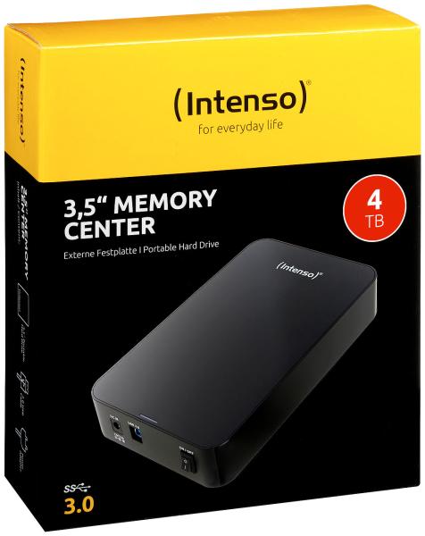 Memory Center Externe 3,5" Festplatte 4 TB - USB 3.0 superschneller Datentransfer bis 85 MB/s - Plug & Play schwarz