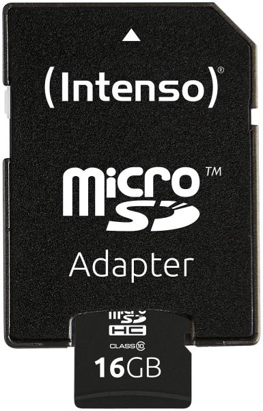 microSDHC-Speicherkarte 16 GB Class 10 - ideal für MP3-Player, Smartphones & Digitalkameras - bis 25 MB/s Lesen/10 MB/s Schreiben - inkl. SD-Adapter