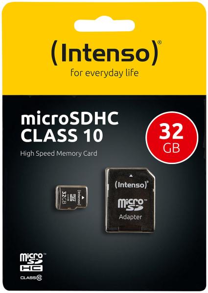 microSDHC-Speicherkarte 32 GB, Class 10 – schnelle Datenübertragung, ideal für Smartphone, Kamera & mehr, inkl. SD-Adapter für vielseitige Nutzung
